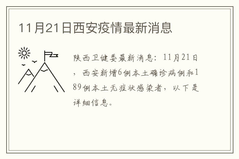 11月21日西安疫情最新消息
