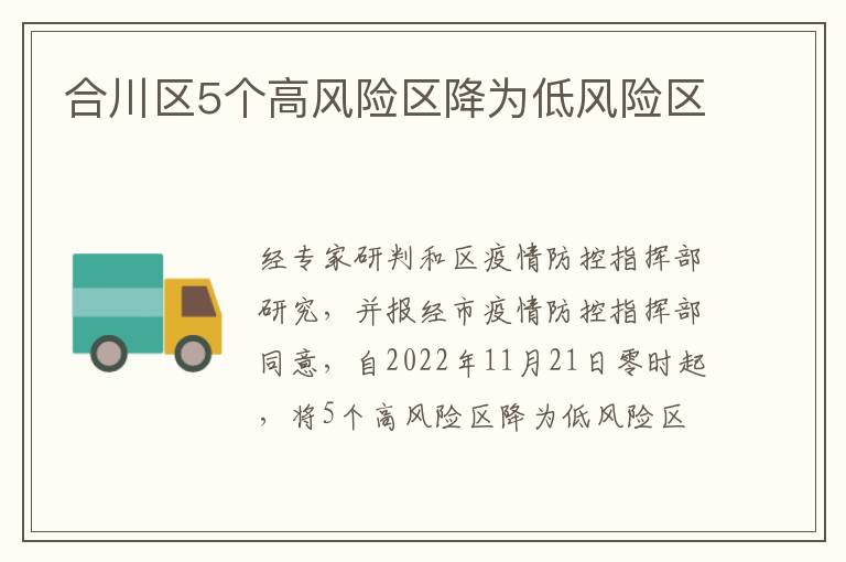 合川区5个高风险区降为低风险区