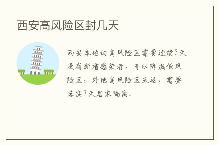 西安高风险区封几天