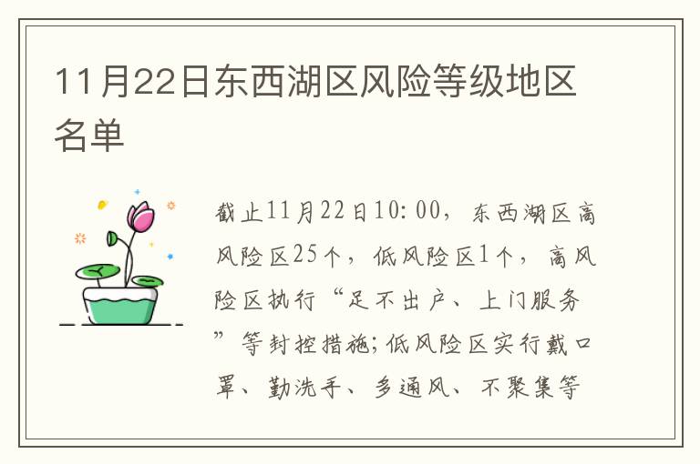 11月22日东西湖区风险等级地区名单