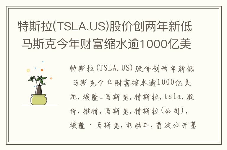 特斯拉(TSLA.US)股价创两年新低 马斯克今年财富缩水逾1000亿美元