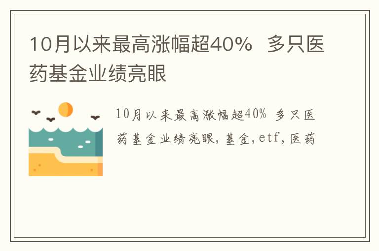 10月以来最高涨幅超40%  多只医药基金业绩亮眼