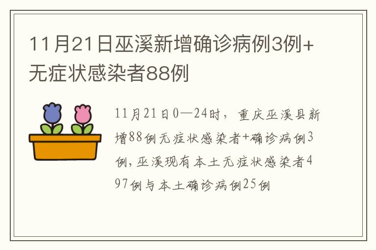 11月21日巫溪新增确诊病例3例+无症状感染者88例