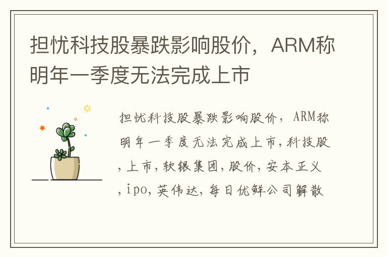 担忧科技股暴跌影响股价，ARM称明年一季度无法完成上市