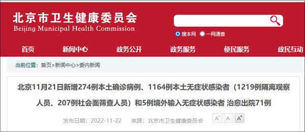 北京昨日新增本土274+1164，含207例社会面