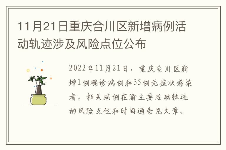 11月21日重庆合川区新增病例活动轨迹涉及风险点位公布