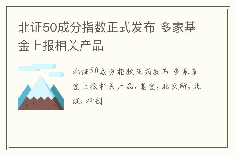 北证50成分指数正式发布 多家基金上报相关产品