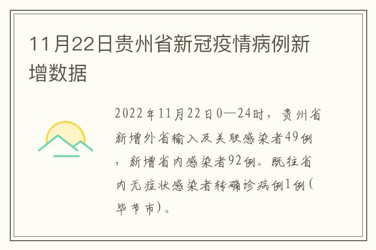11月22日贵州省新冠疫情病例新增数据