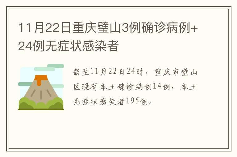 11月22日重庆璧山3例确诊病例+24例无症状感染者