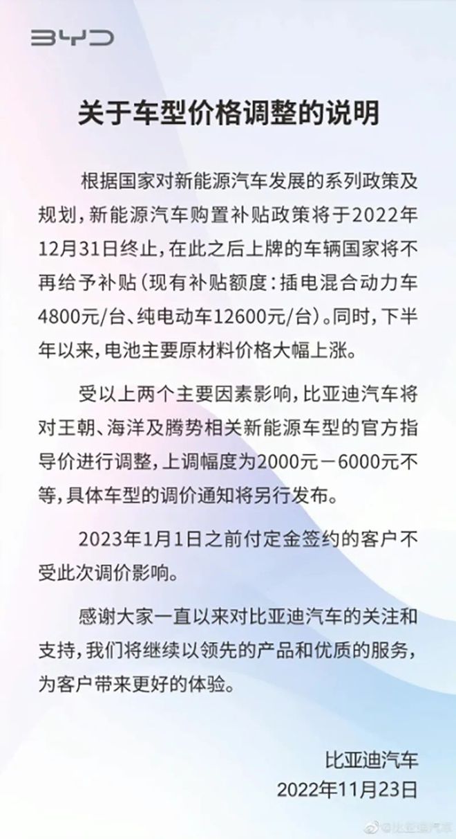 最新！比亚迪涨价？确认！特斯拉降价？否认！