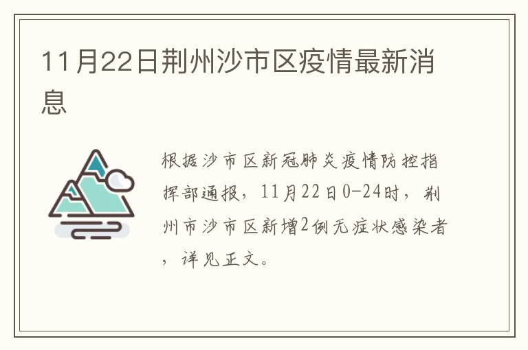 11月22日荆州沙市区疫情最新消息
