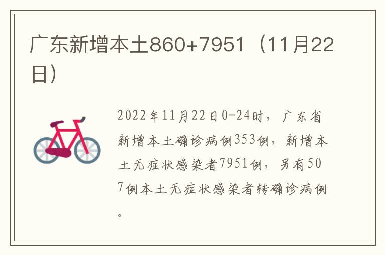 广东新增本土860+7951（11月22日）