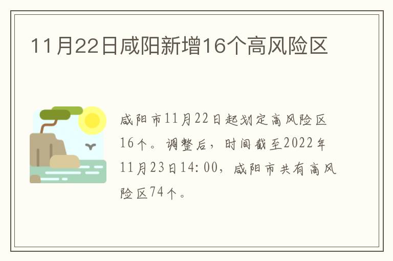 11月22日咸阳新增16个高风险区