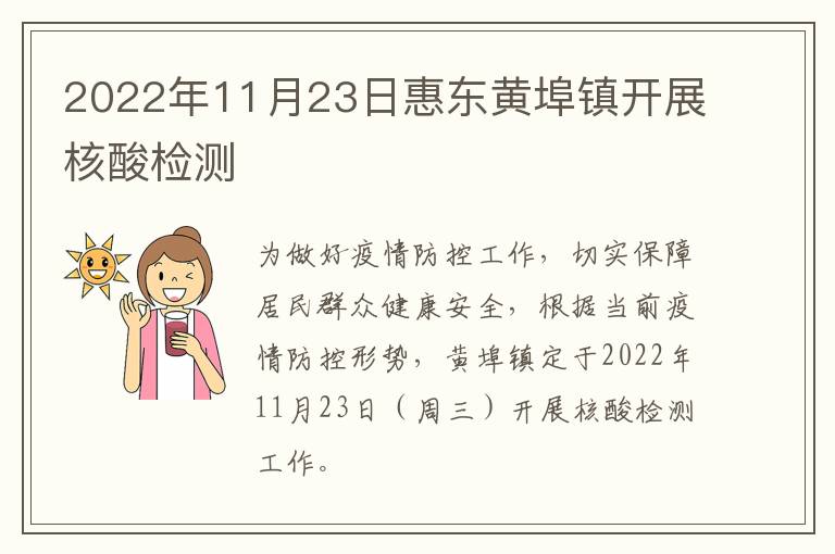 2022年11月23日惠东黄埠镇开展核酸检测