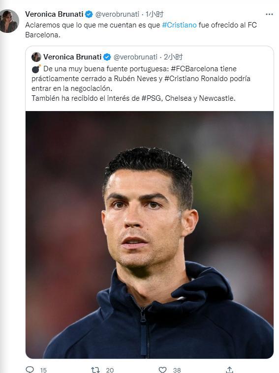 阿根廷名记: C罗被推荐给巴萨 双方将进入谈判