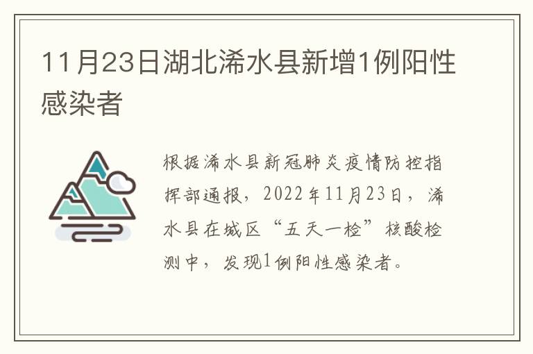 11月23日湖北浠水县新增1例阳性感染者