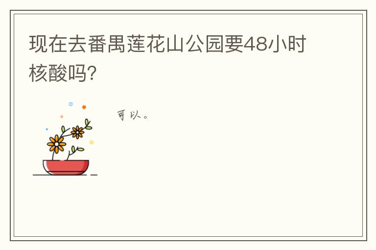 现在去番禺莲花山公园要48小时核酸吗？