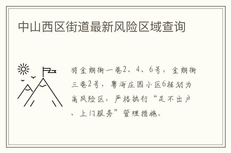 中山西区街道最新风险区域查询