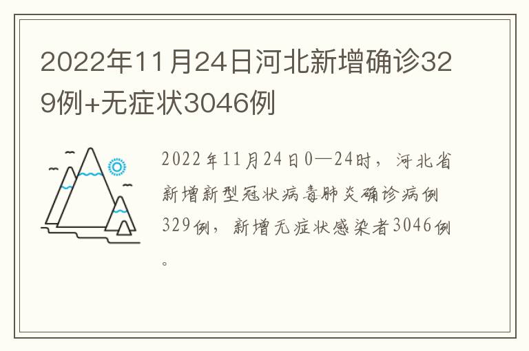 2022年11月24日河北新增确诊329例+无症状3046例
