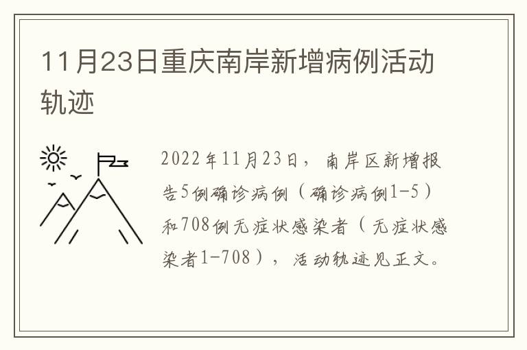 11月23日重庆南岸新增病例活动轨迹