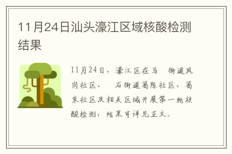 11月24日汕头濠江区域核酸检测结果