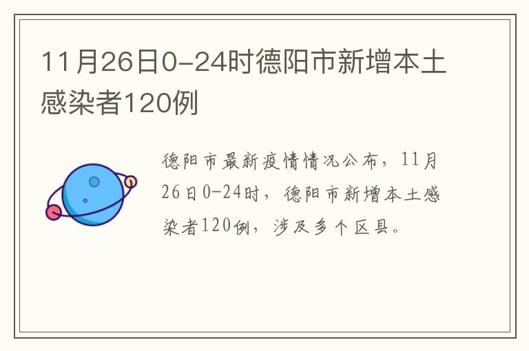 11月26日0-24时德阳市新增本土感染者120例