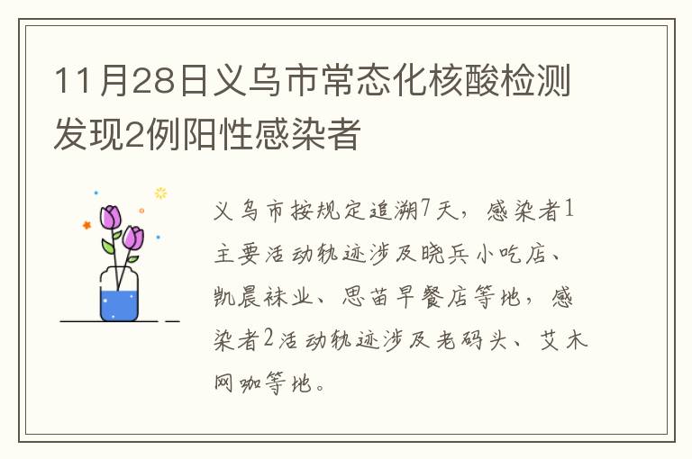 11月28日义乌市常态化核酸检测发现2例阳性感染者