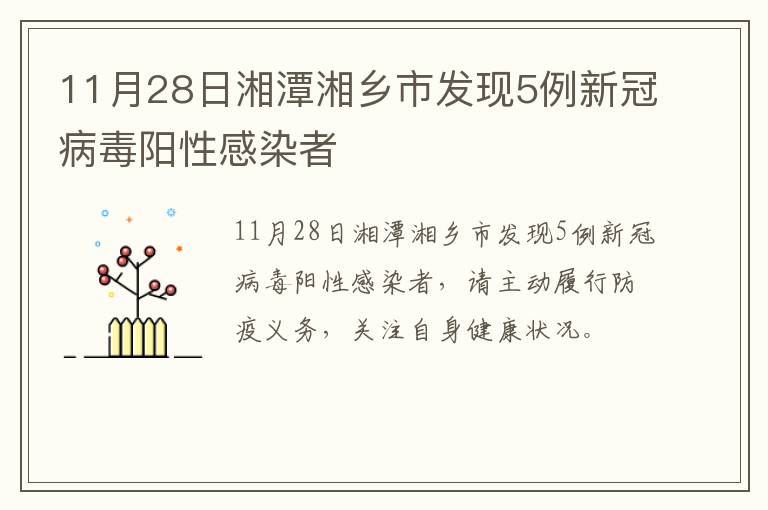 11月28日湘潭湘乡市发现5例新冠病毒阳性感染者
