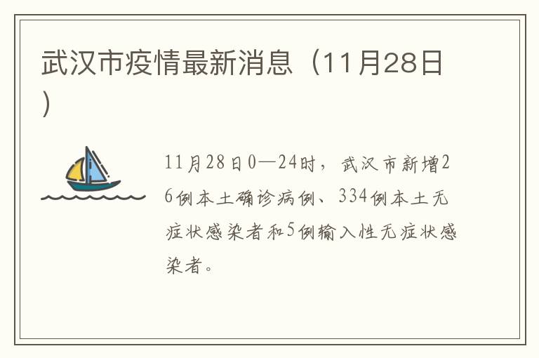 武汉市疫情最新消息（11月28日）