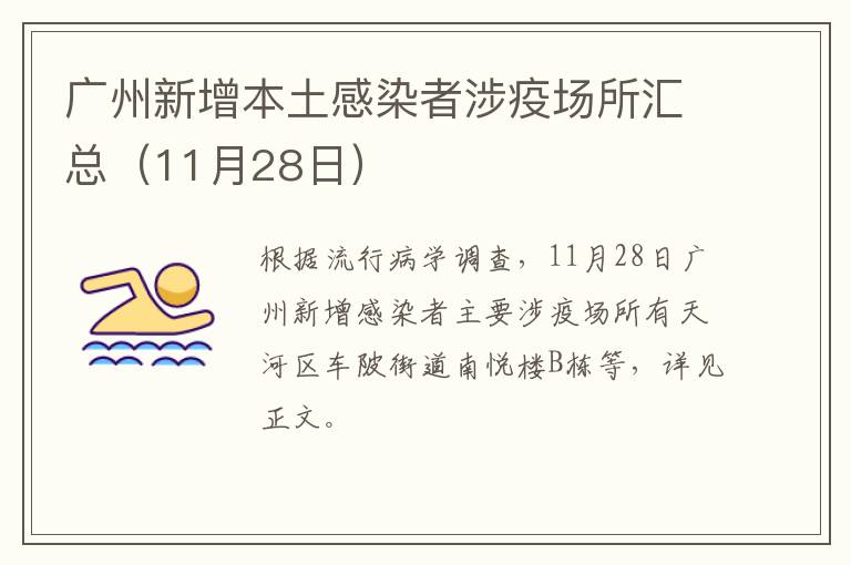 广州新增本土感染者涉疫场所汇总（11月28日）