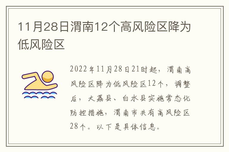 11月28日渭南12个高风险区降为低风险区