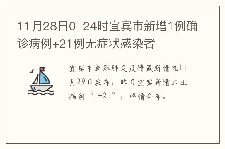 11月28日0-24时宜宾市新增1例确诊病例+21例无症状感染者