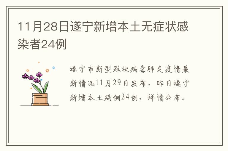11月28日遂宁新增本土无症状感染者24例