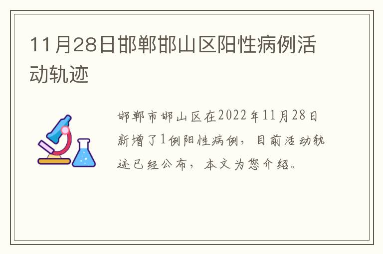 11月28日邯郸邯山区阳性病例活动轨迹