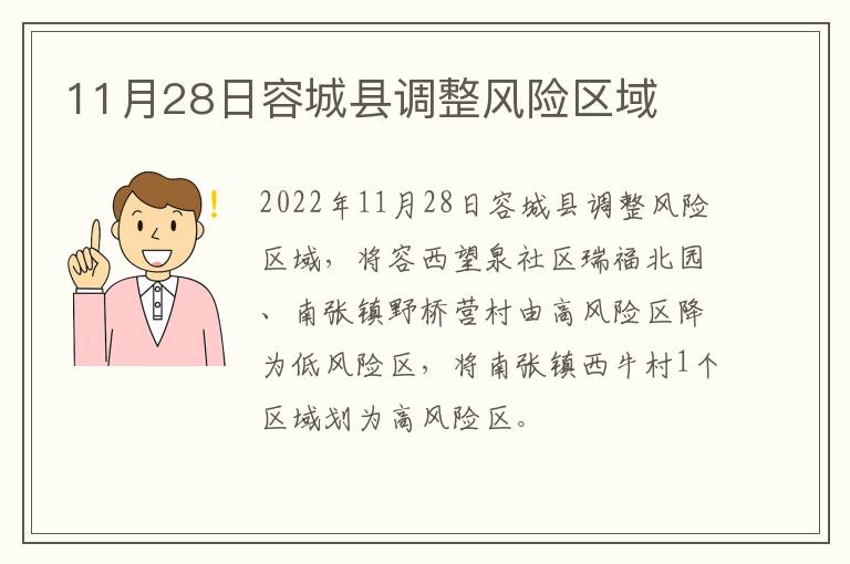 11月28日容城县调整风险区域