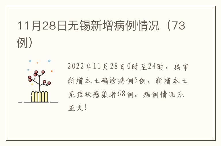 11月28日无锡新增病例情况（73例）