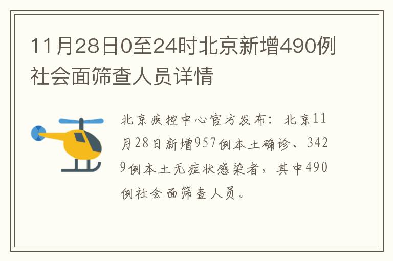 11月28日0至24时北京新增490例社会面筛查人员详情