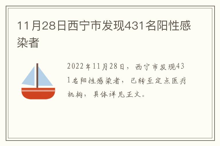 11月28日西宁市发现431名阳性感染者