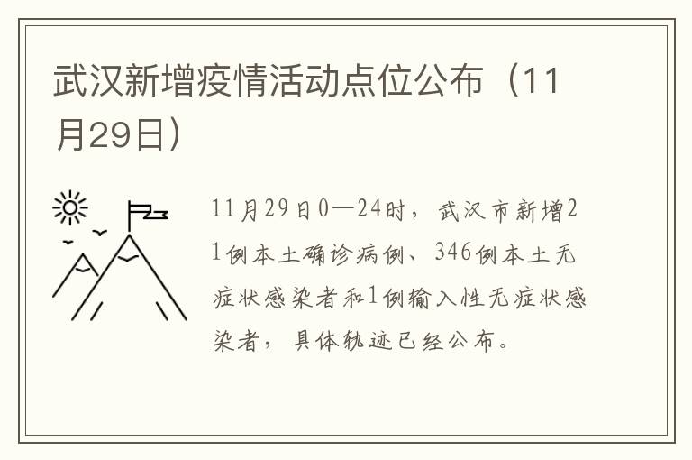 武汉新增疫情活动点位公布（11月29日）