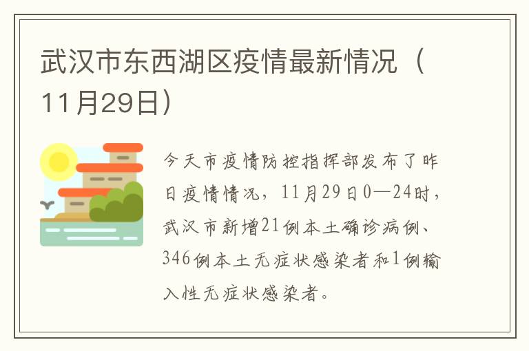 武汉市东西湖区疫情最新情况（11月29日）