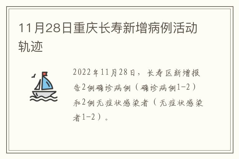 11月28日重庆长寿新增病例活动轨迹