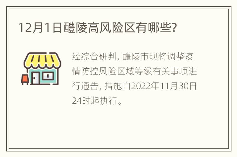 12月1日醴陵高风险区有哪些？