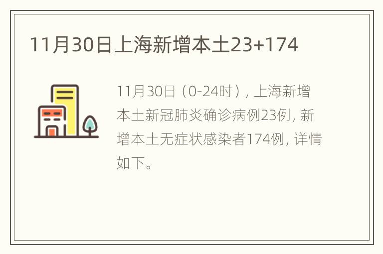 11月30日上海新增本土23+174