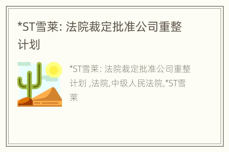 *ST雪莱：法院裁定批准公司重整计划