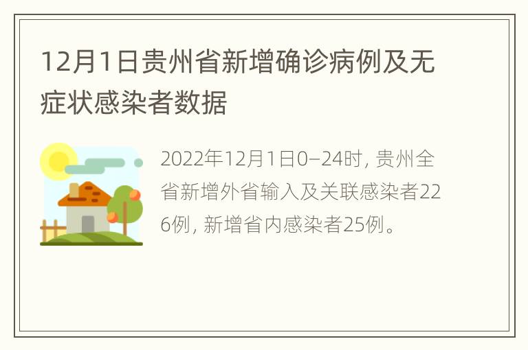 12月1日贵州省新增确诊病例及无症状感染者数据