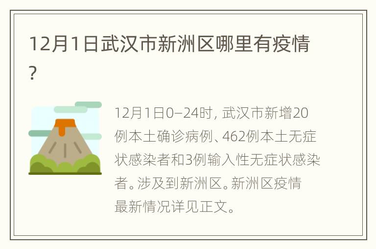 12月1日武汉市新洲区哪里有疫情？