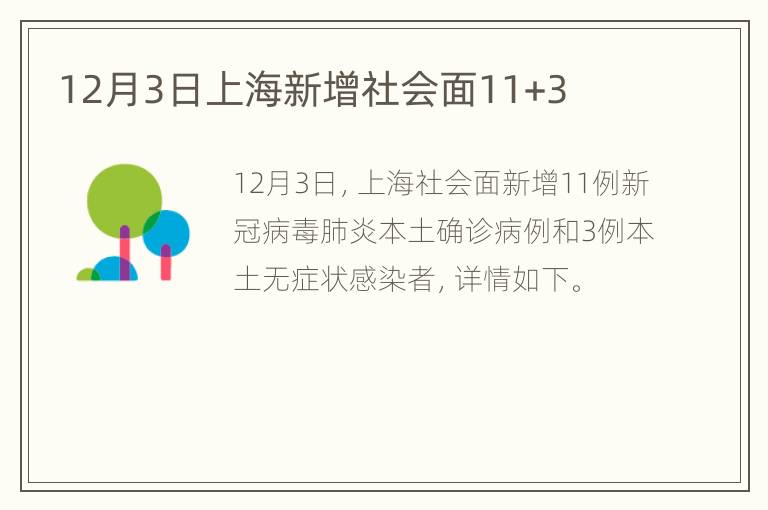 12月3日上海新增社会面11+3
