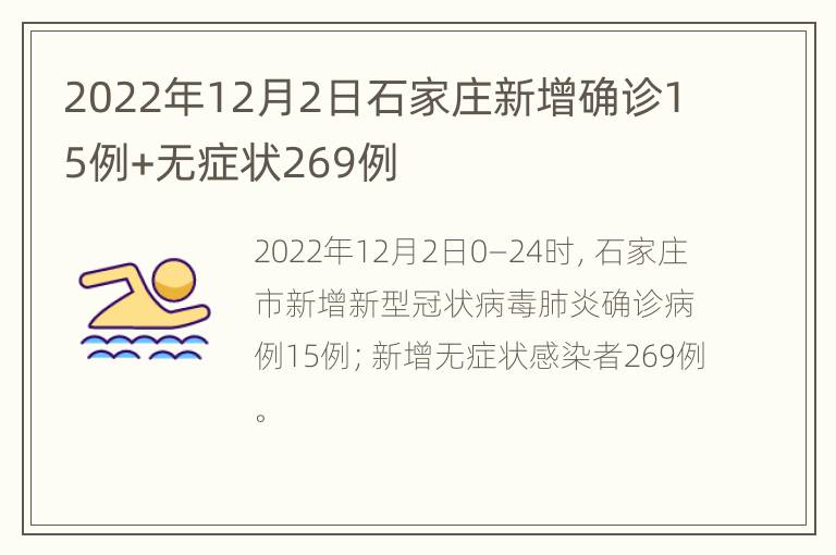 2022年12月2日石家庄新增确诊15例+无症状269例