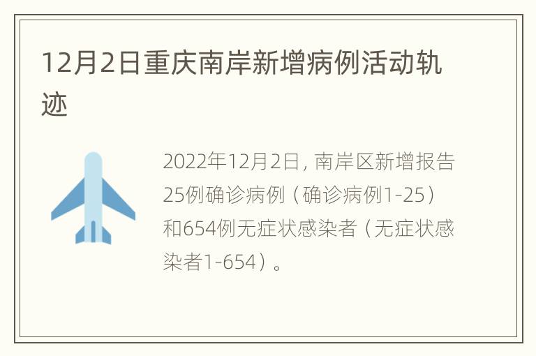 12月2日重庆南岸新增病例活动轨迹