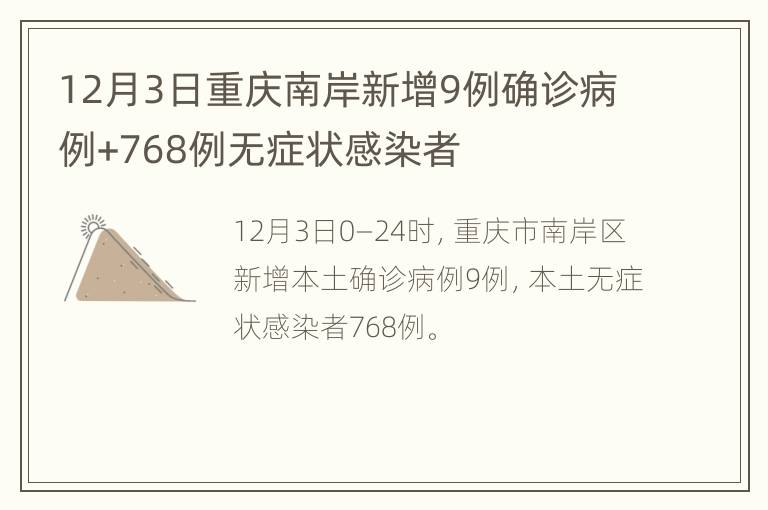 12月3日重庆南岸新增9例确诊病例+768例无症状感染者
